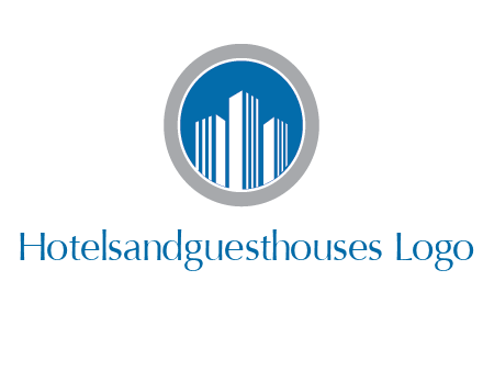 building in circle real estate logo