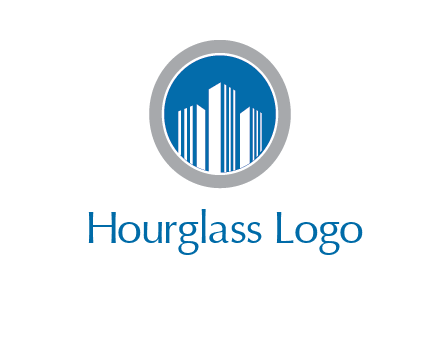 building in circle real estate logo