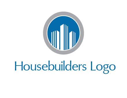building in circle real estate logo