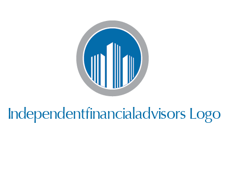 building in circle real estate logo