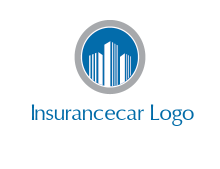 building in circle real estate logo