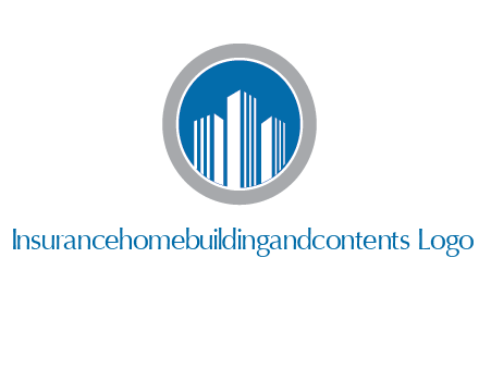 building in circle real estate logo