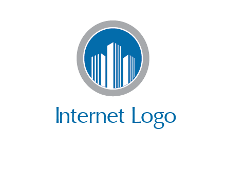 building in circle real estate logo