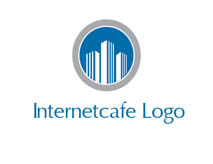 building in circle real estate logo