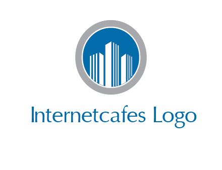 building in circle real estate logo