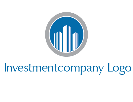 building in circle real estate logo