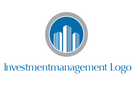 building in circle real estate logo