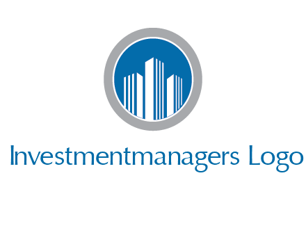 building in circle real estate logo