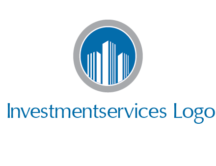 building in circle real estate logo