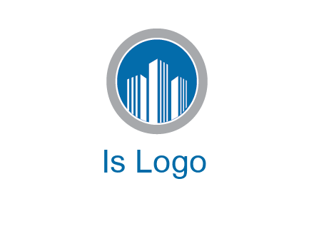 building in circle real estate logo