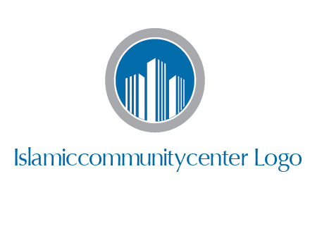 building in circle real estate logo