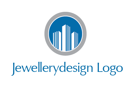 building in circle real estate logo