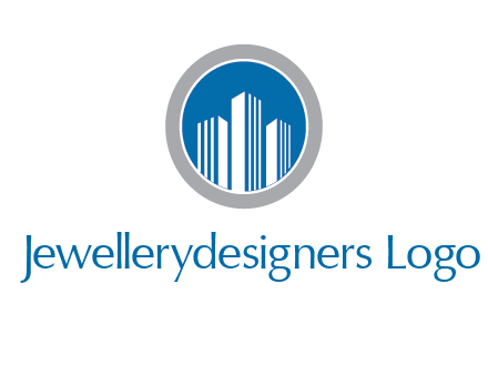 building in circle real estate logo