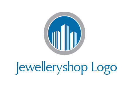 building in circle real estate logo