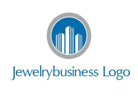 building in circle real estate logo