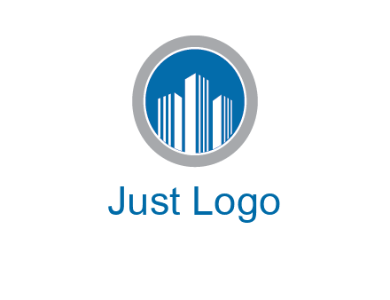 building in circle real estate logo