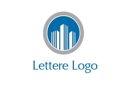building in circle real estate logo