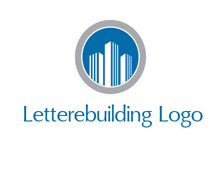 building in circle real estate logo