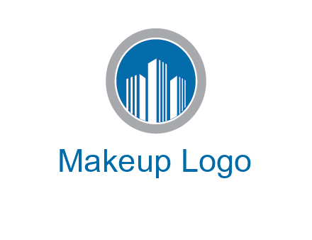 building in circle real estate logo