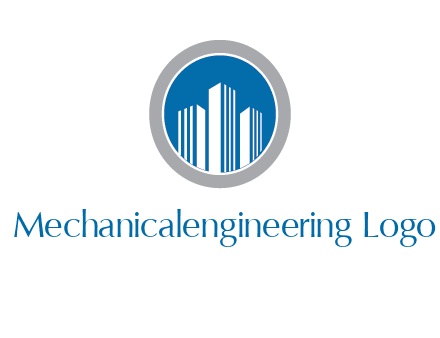 building in circle real estate logo