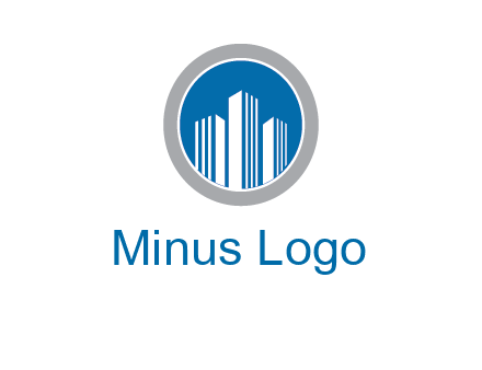 building in circle real estate logo