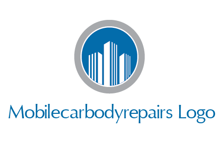 building in circle real estate logo