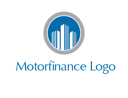 building in circle real estate logo