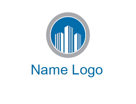 building in circle real estate logo