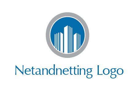 building in circle real estate logo