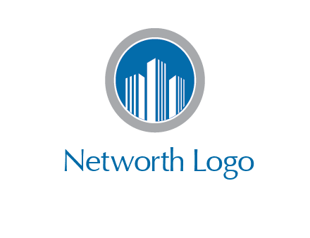 building in circle real estate logo