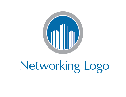 building in circle real estate logo