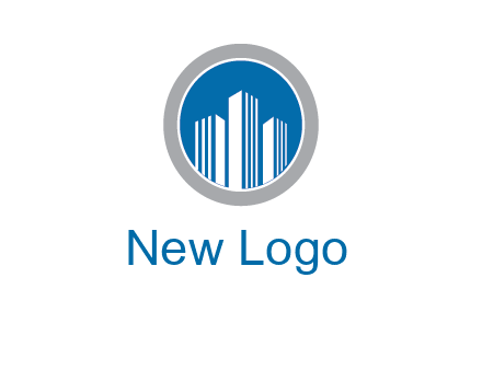 building in circle real estate logo