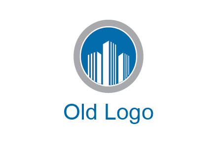 building in circle real estate logo