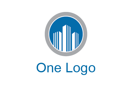 building in circle real estate logo