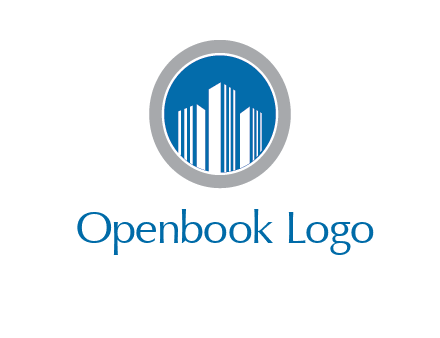 building in circle real estate logo
