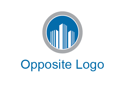 building in circle real estate logo