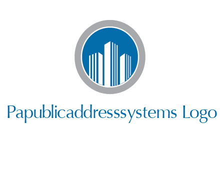 building in circle real estate logo
