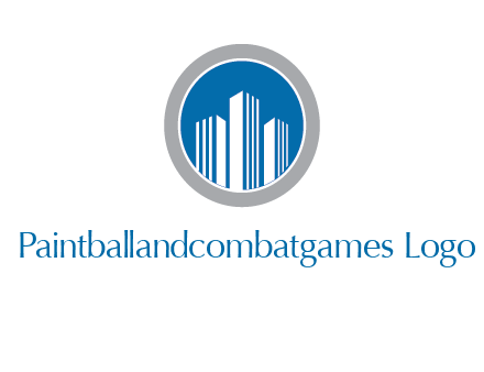 building in circle real estate logo