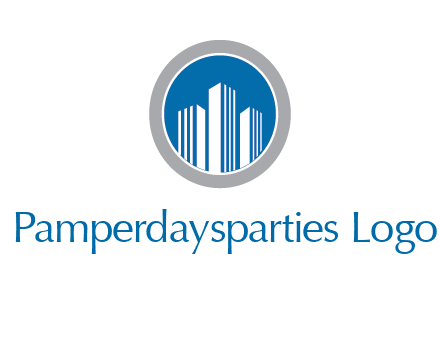 building in circle real estate logo
