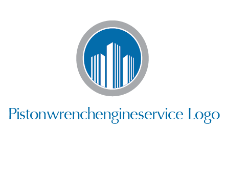 building in circle real estate logo