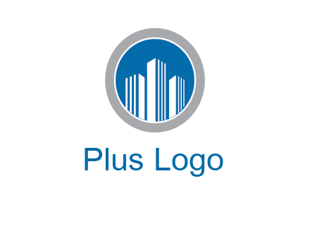 building in circle real estate logo