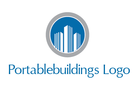 building in circle real estate logo