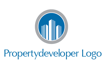 building in circle real estate logo