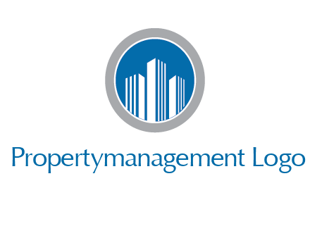 building in circle real estate logo