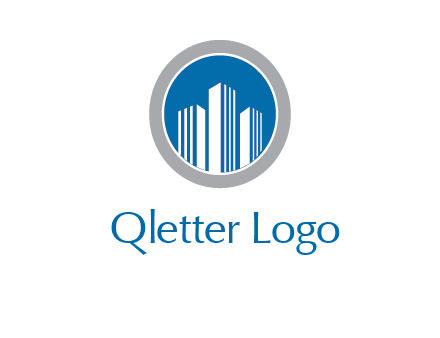 building in circle real estate logo