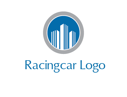 building in circle real estate logo