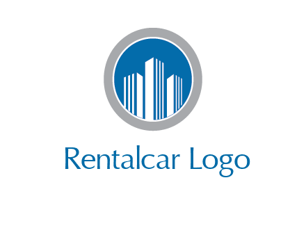 building in circle real estate logo