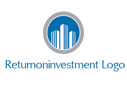 building in circle real estate logo
