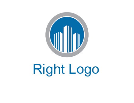 building in circle real estate logo