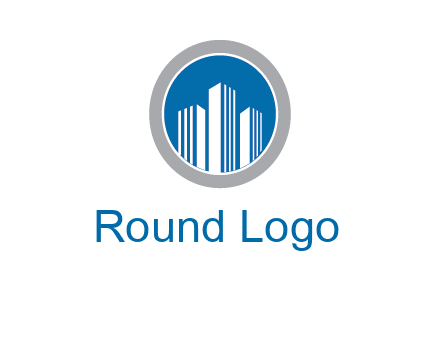 building in circle real estate logo